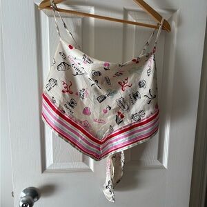 Japna NWT scarf bandana tank Paris French print the back size large